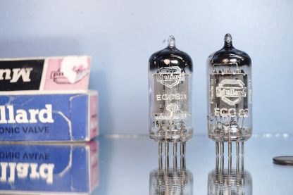 ECC83 Mullard mC1 pair, square getter, (1956) Rare V230 233