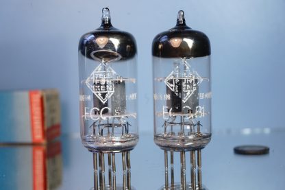 ECC81 pair Telefunken, rounded plates, same date code , NIB (V111 / 112)