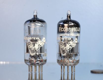 ECC88 Amperex, Bugle Boy pair, same month 1960, NOS specs  V258 266