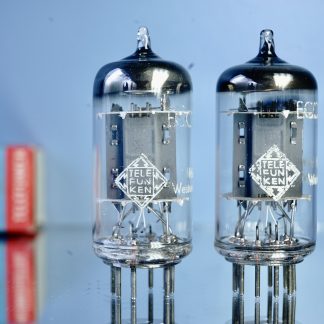 ECC83 pair Telefunken, looks & tests NOS, <> Early: same date 1960   (V216 /  302)