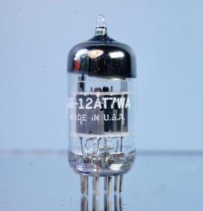 12AT7WA / 6201 (ECC801S) General Electric, Triple micas, 1962, copper grid posts, green tip (V50)