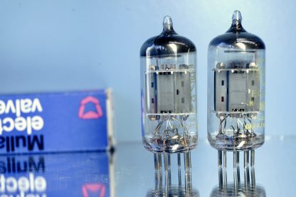 ECC83 pair Mullard, yellow label, copper grid posts  (V249 /  383) - Afbeelding 3