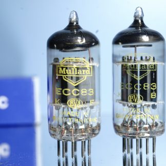 ECC83 pair Mullard, yellow label, copper grid posts  (V249 /  383)