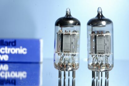 ECC83 pair Mullard, yellow label, copper grid posts  (V249 /  383) - Afbeelding 2
