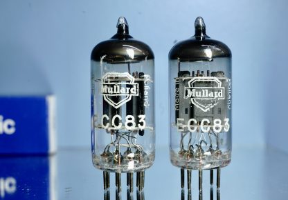 ECC83 pair Mullard, white label, copper grid posts  (V309 /  310)
