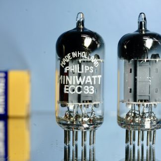 ECC83 Philips Miniwatt/Valvo, Heerlen, D-foil 45°, long plates, 1956, mC2, NOS specs, Rare (V107 160)