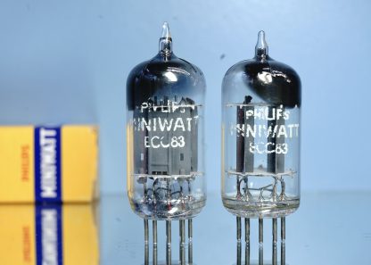 ECC83 Philips Miniwatt, 1954, D-foil 45°, long plates, NOS specs, Rare (V111 V113)