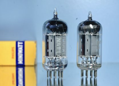 ECC83 Philips Miniwatt, 1954, D-foil 45°, long plates, NOS specs, Rare (V111 V113) - Afbeelding 3