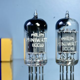 ECC83 Philips Miniwatt, 1954 , D-foil 45°, long plates, NOS specs (V112 V114)