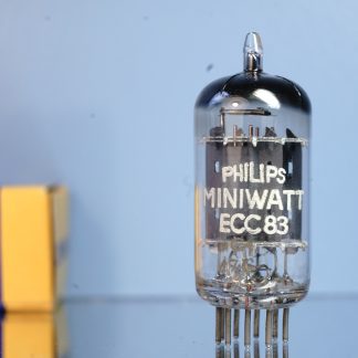 ECC83 Philips Miniwatt, long plates, 1957, NOS specs   (V358)