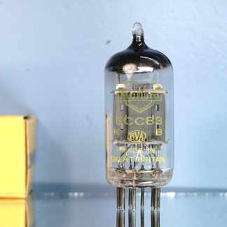 ECC83 Mullard, yellow label, copper grid posts  (V382)