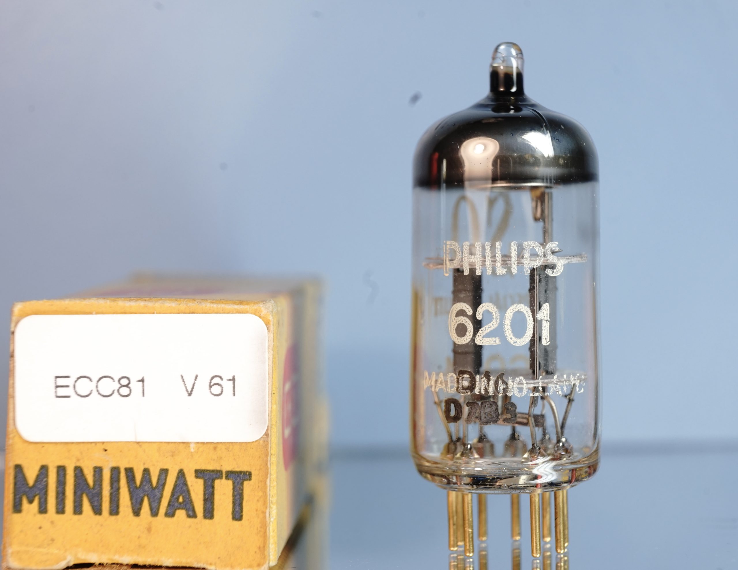 6201 SQ (ECC801S) Philips, NOS, gold pins, disk getter (V61)