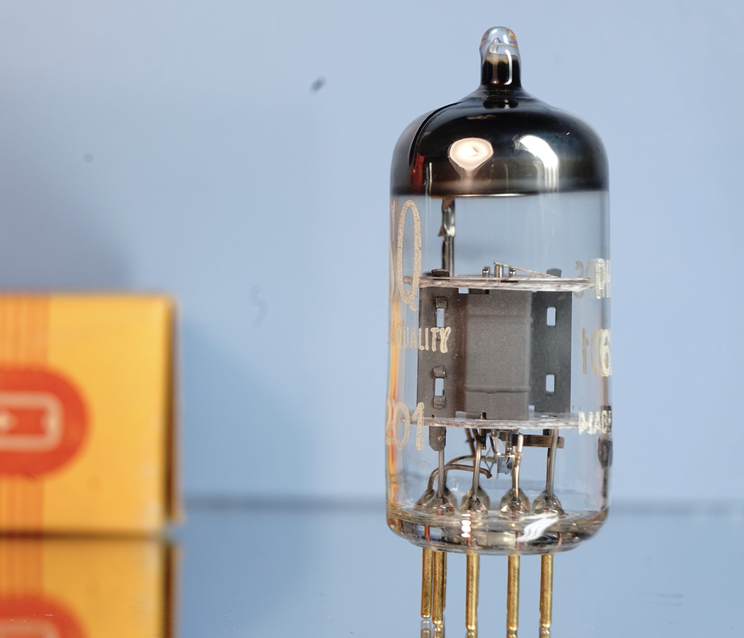 6201 SQ (ECC801S) Philips, NOS, gold pins, disk getter (V61) - Afbeelding 4