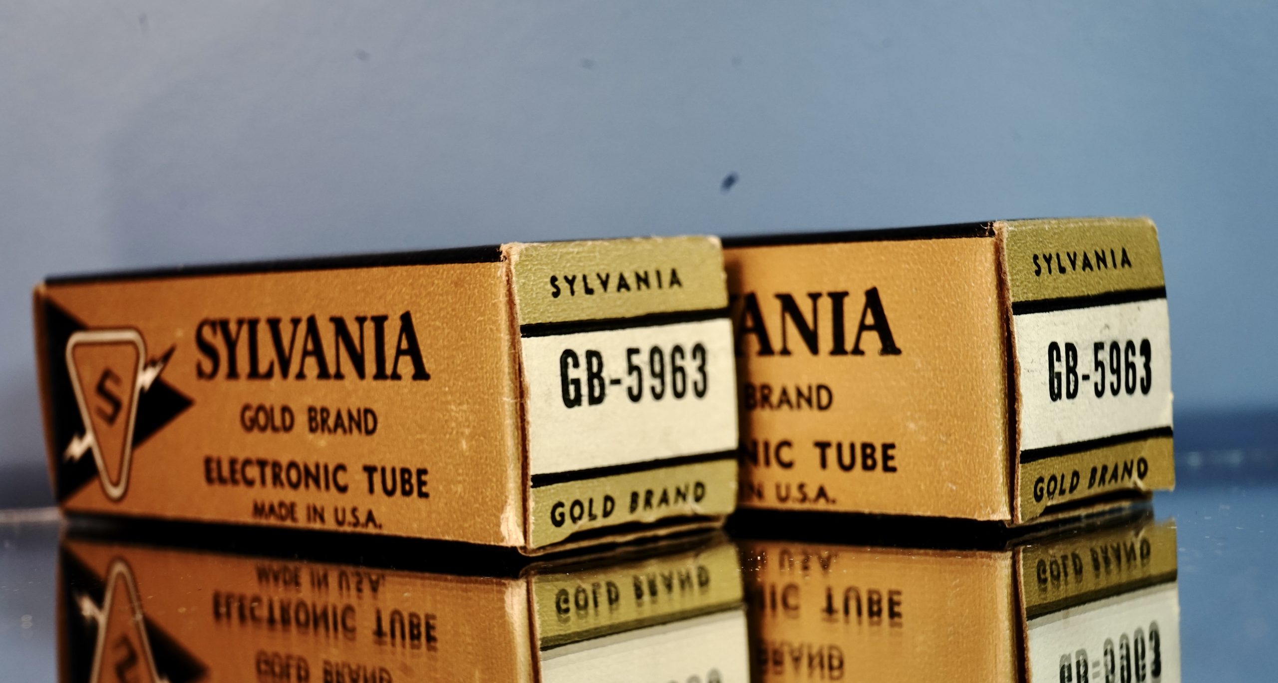 GB 5963 Sylvania GOLD BRAND pair NIB, gold grid, gold pins (ECC802S) (V254 / V255) - Afbeelding 11