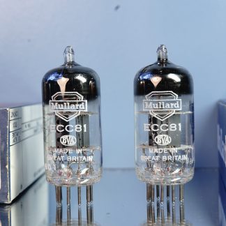 ECC81 Mullard pair, Tk3, Smooth plates, 3 holes, Same date, New in original box! V193 V 195
