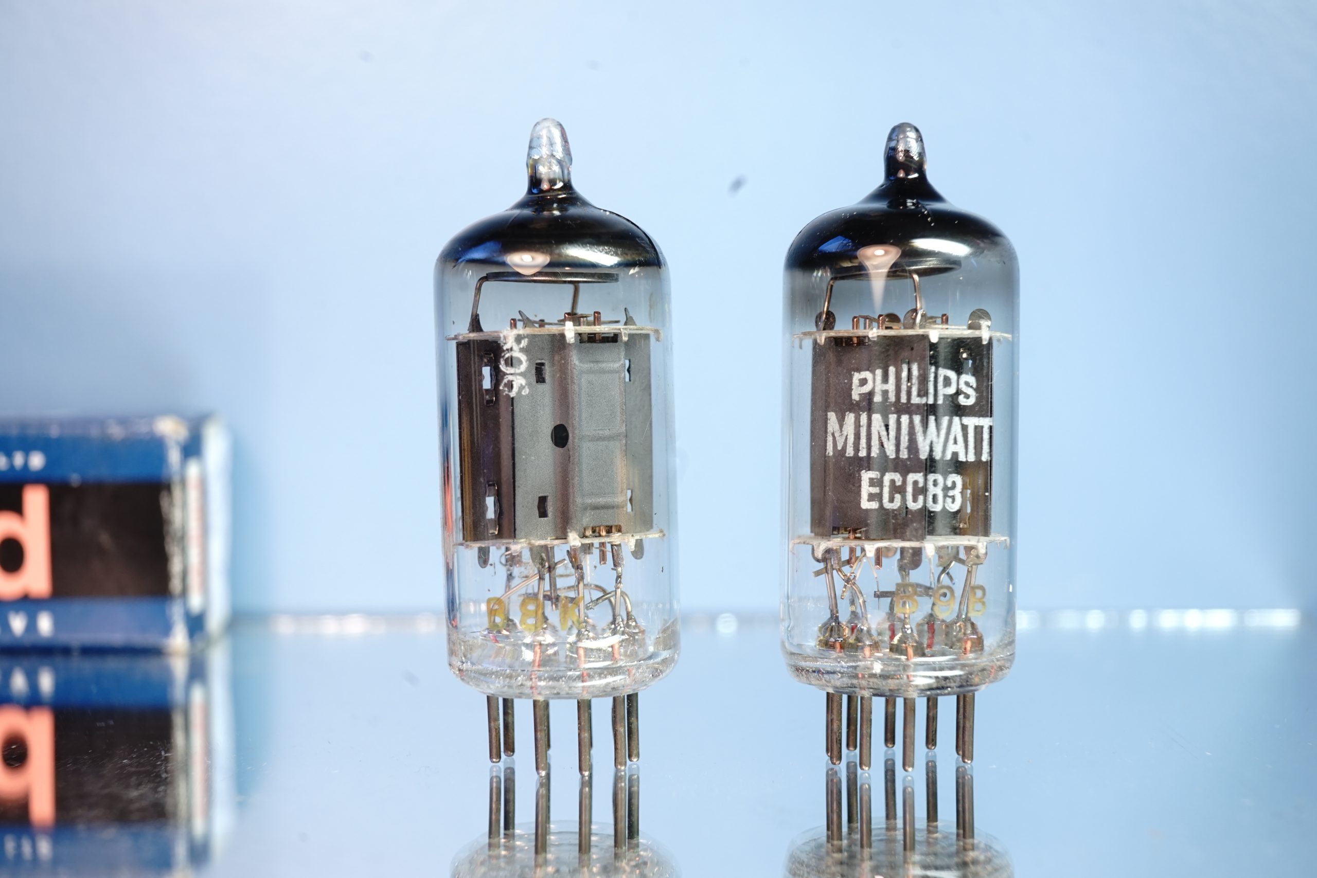 ECC83 Mullard pair, f92, long plates! v226 V231 - Afbeelding 6