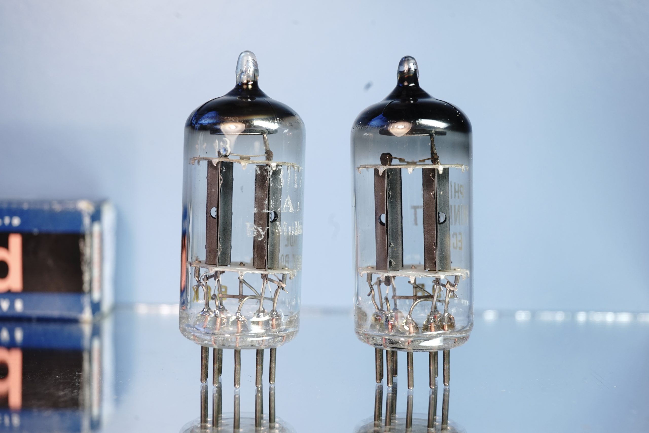 ECC83 Mullard pair, f92, long plates! v226 V231 - Afbeelding 5